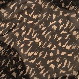 SOLD: Black and sheer cat patterned scarf